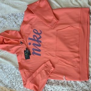 Nike Coral Hoodie with Purple Logo